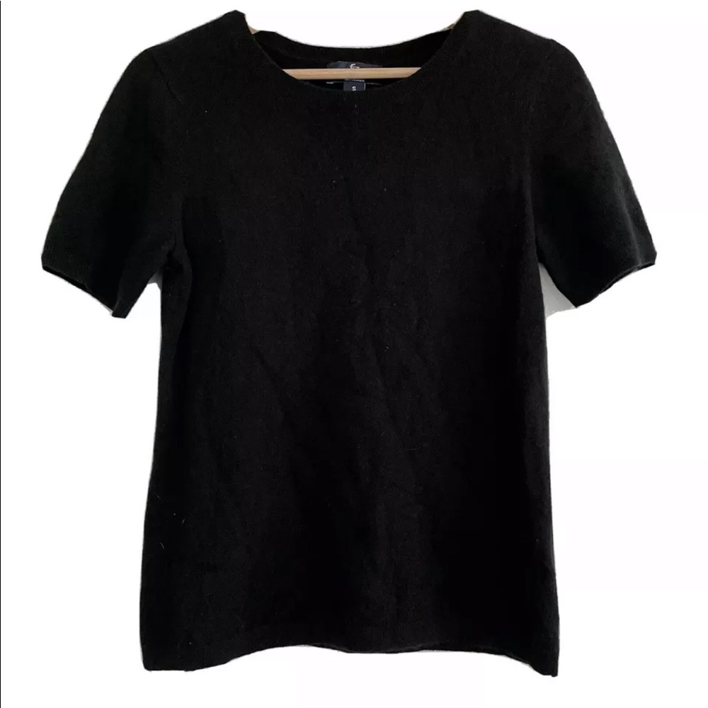 Lands End 100% Cashmere Sweater Short Sleeve Shirt